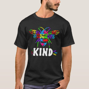 Bee Kind Autism Child Be Kind Autistic Puzzle T-Shirt