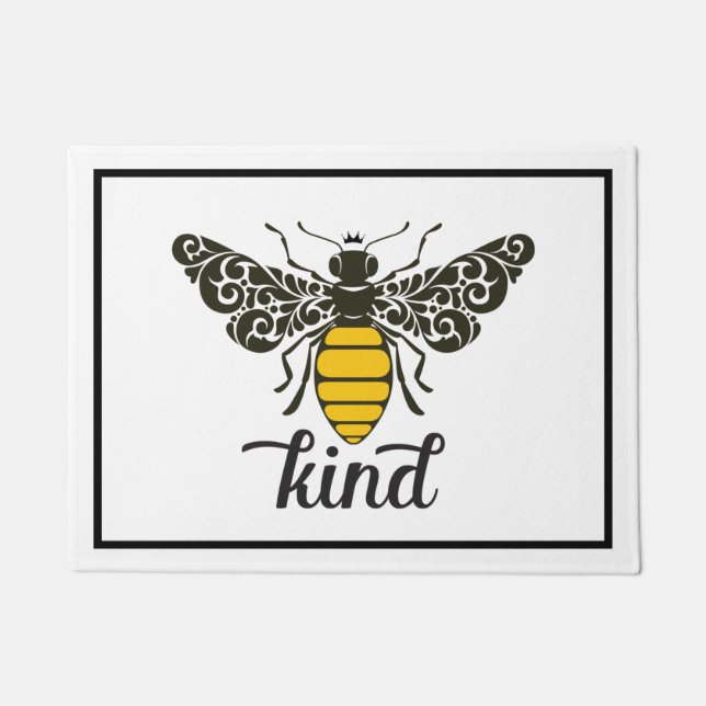Bee Kind | Be Kind | Ornate Bee Doormat (Front)