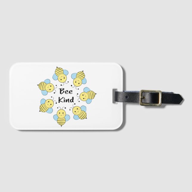 Bee Kind Bees Luggage Tag (Front Horizontal)