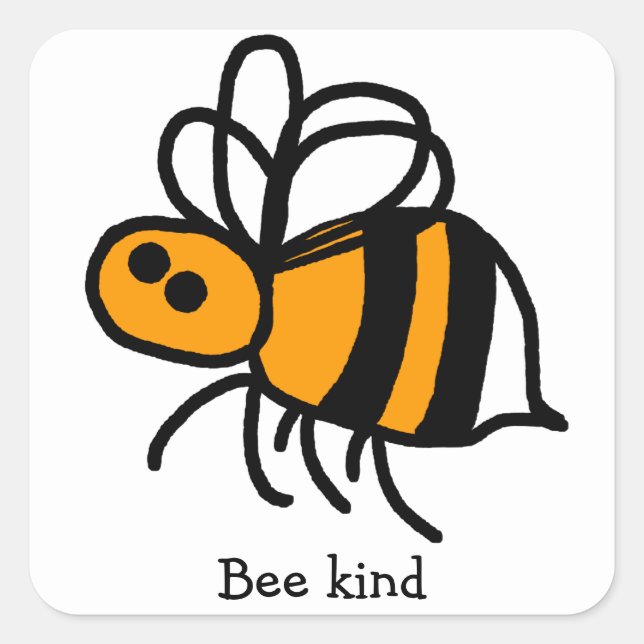 Bee Kind Bumble Bee Stickers 20 per sheet (Front)