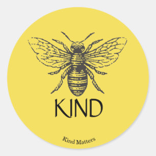 Bee kind classic round sticker