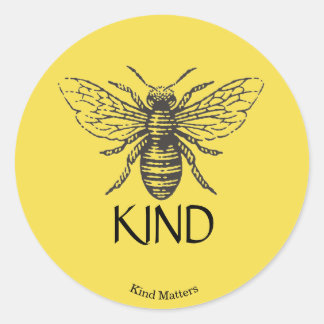 Bee kind classic round sticker