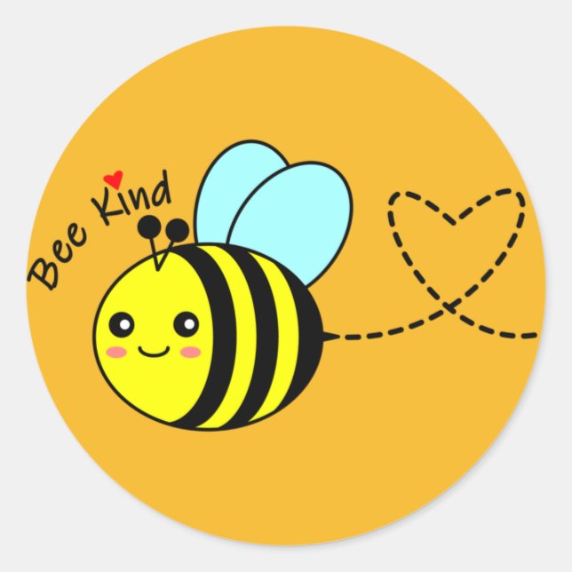 Bee Kind Classic Round Sticker (Front)