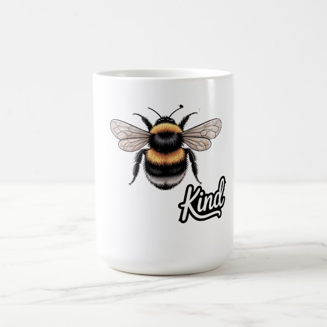 Bee Kind Cute Bumblebee Illustration - Inspiration Coffee Mug (Center)