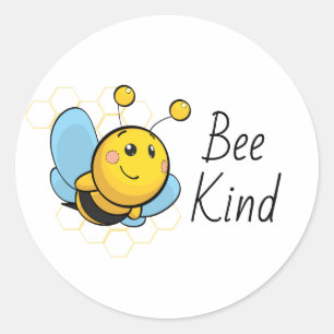 Bee Kind Cute Classic Round Sticker