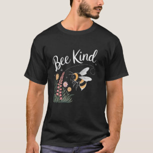 Bee Kind Cute Floral Save The Bees Flower Pollinat T-Shirt
