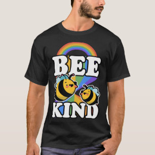 Bee Kind Cute Trendy LGBTQ Ally Gay Pride Flag Ra T-Shirt