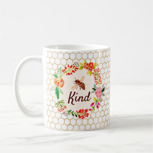 Bee kind floral  coffee mug