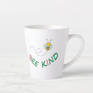 Bee Kind - Funny Motivational Quote Saying and Art Latte Mug