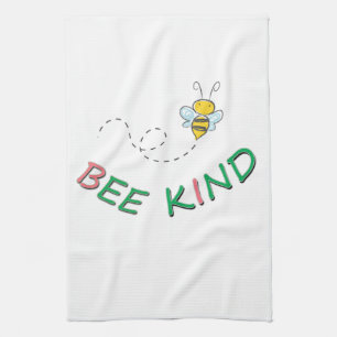 Bee Kind - Funny Motivational Quote Saying and Art Tea Towel