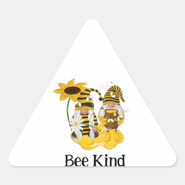 Bee Kind Gnome Customisable Sunflower Stickers (Front)