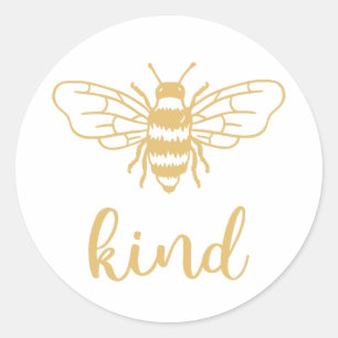 Bee Kind Gold Classic Round Sticker