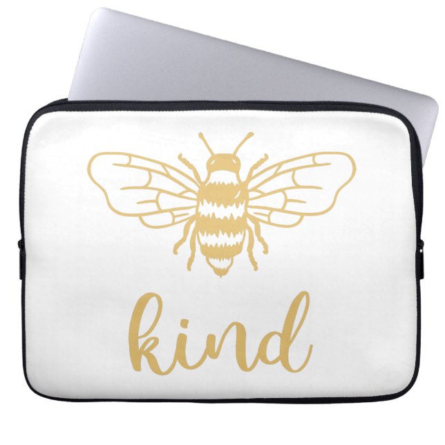 Bee Kind Gold Laptop Sleeve (Front)