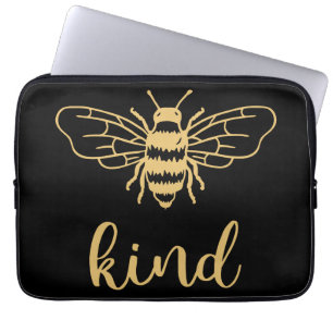 Bee Kind Gold Laptop Sleeve