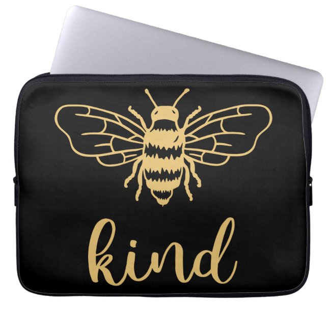 Bee Kind Gold Laptop Sleeve (Front)