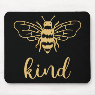 Bee Kind Gold Mouse Pad