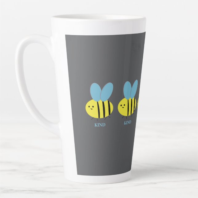 Bee Kind Grey Latte Mug (Left)