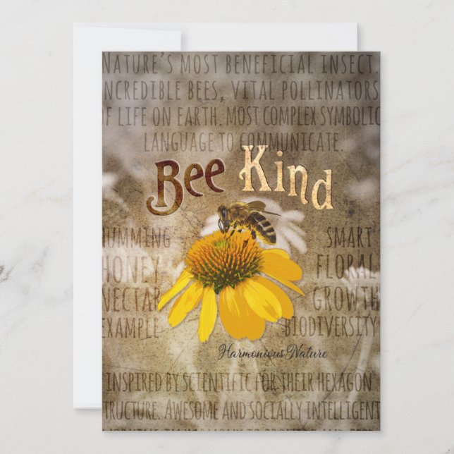 Bee Kind - Harmonious Nature  (Front)