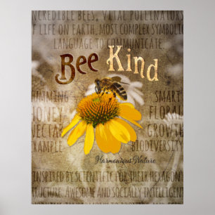 Bee Kind - Harmonious Nature Canvas Print
