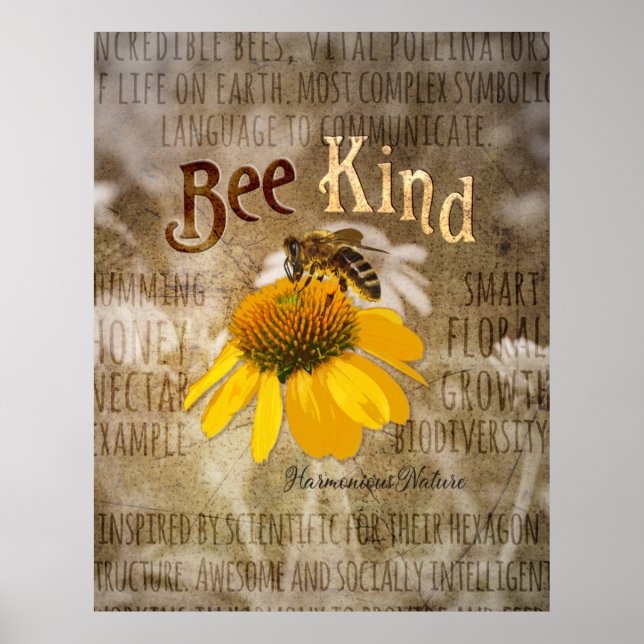 Bee Kind - Harmonious Nature Canvas Print (Front)