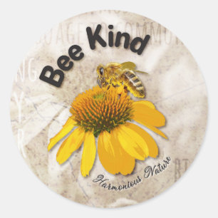 Bee Kind - Harmonious Nature Classic Round Sticker