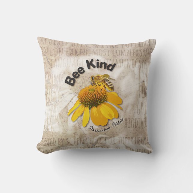 Bee Kind - Harmonious Nature  Cushion (Front)