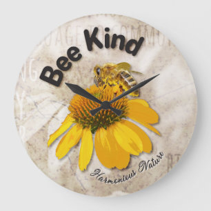 Bee Kind - Harmonious Nature Large Clock