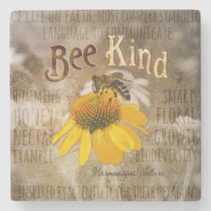 Bee Kind - Harmonious Nature Stone Coaster
