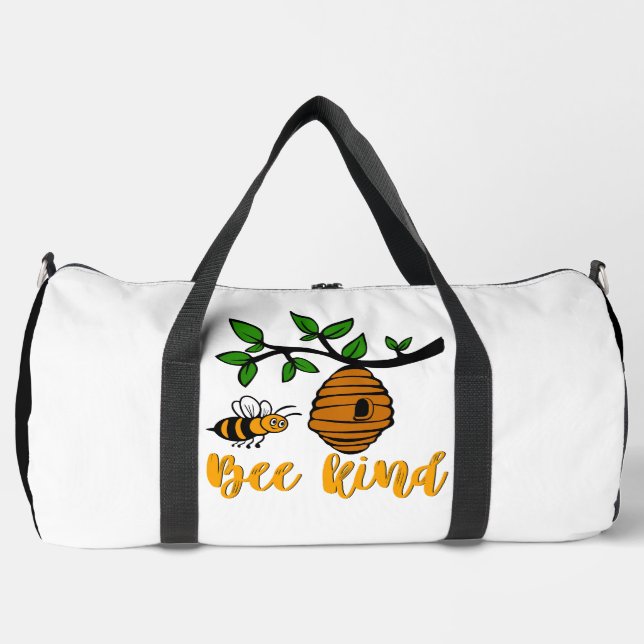Bee Kind Hive Tree Duffle Bag (Front)