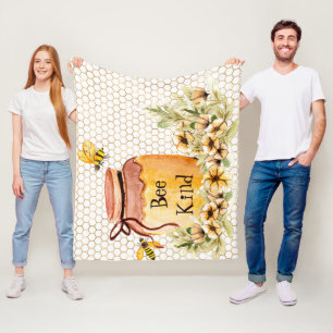 Bee kind honey pot  fleece blanket
