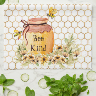 Bee kind honey pot tea towel