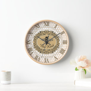 Bee kind honeycomb clock