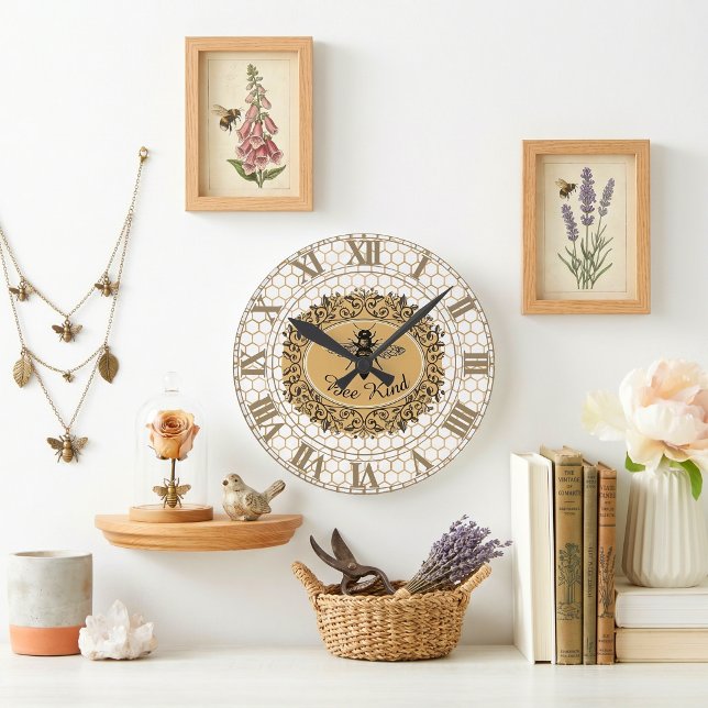 Bee kind honeycomb round clock (Creator Uploaded)