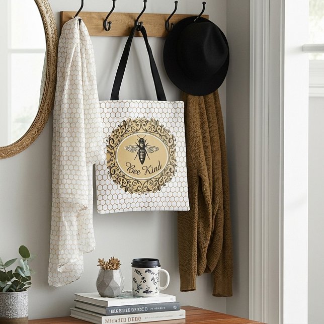 Bee kind honeycomb tote bag (Creator Uploaded)