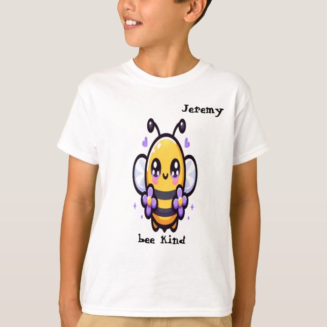 "bee kind" Kawaii Customisable Boy's  T-Shirt (Front)