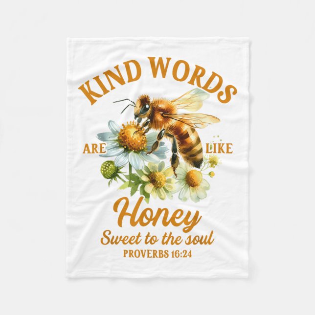 Bee Kind Kindness Motivational Kind Words Are Like Fleece Blanket (Front)