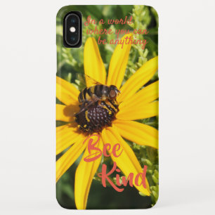 Bee Kind Motivational Photograph Yellow Flower iPhone XS Max Case