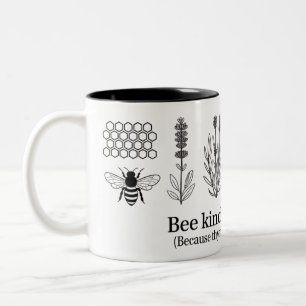 Bee Kind or Buzz Off Mug Funny Bee Coffee Cup