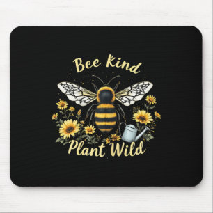 Bee Kind Plant Wild Environmental Protection Earth Mouse Mat