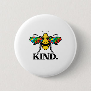 Bee Kind Puzzle Cute Autism Awareness Acceptance A 6 Cm Round Badge