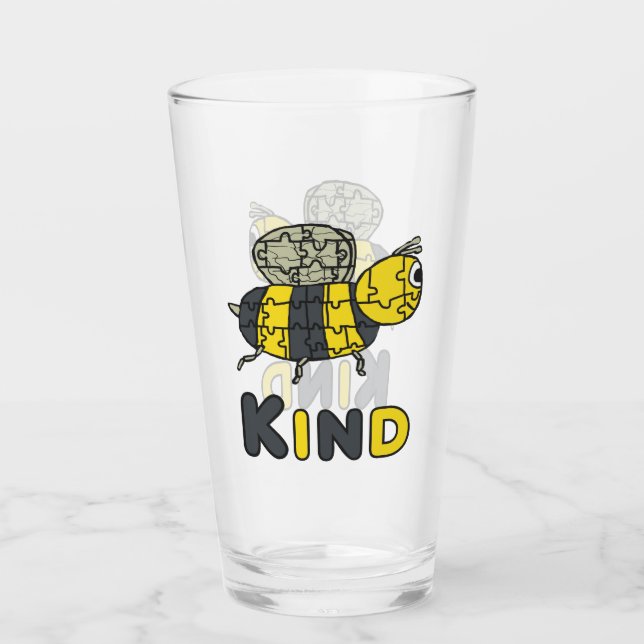 Bee Kind Puzzle Glass (Front)