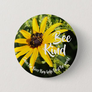 Bee Kind Save the Bees 6 Cm Round Badge