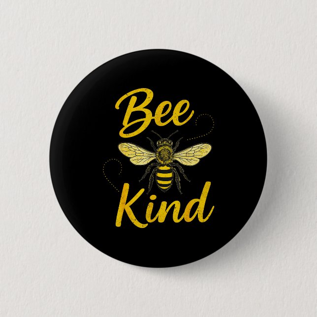 Bee Kind Sitive Quote Cute Funny Design For Kids  6 Cm Round Badge (Front)