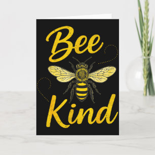 Bee Kind Sitive Quote Cute Funny Design For Kids  Card