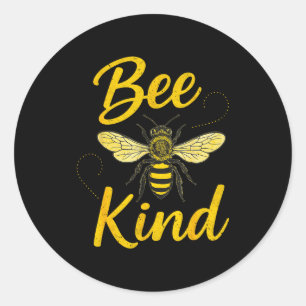 Bee Kind Sitive Quote Cute Funny Design For Kids  Classic Round Sticker