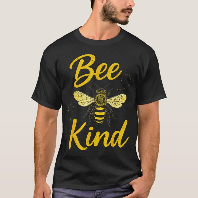 Bee Kind Sitive Quote Cute Funny Design For Kids  T-Shirt (Front)
