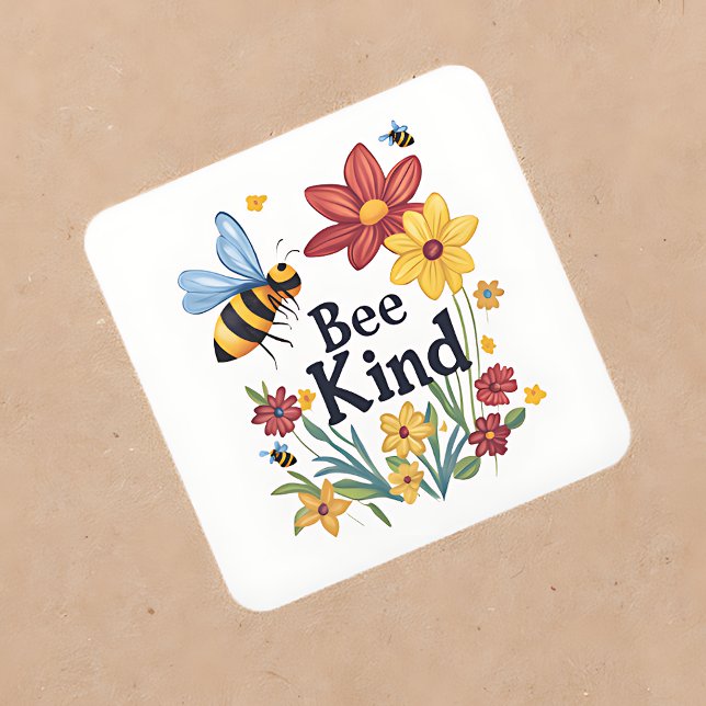 Bee Kind Square Sticker (Creator Uploaded)