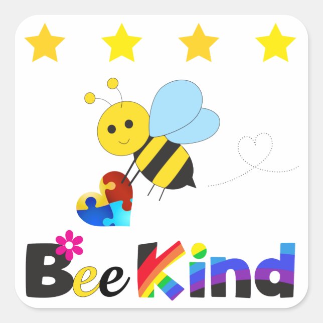 Bee Kind Square Sticker (Front)