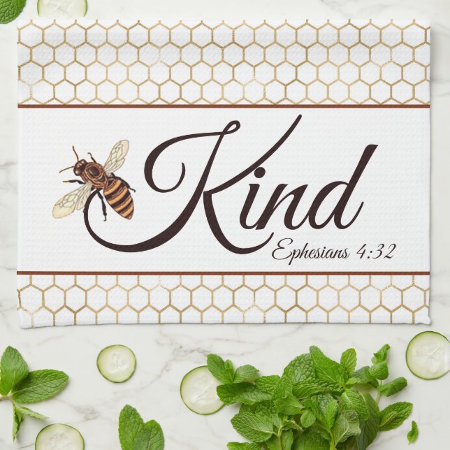 Bee kind   tea towel (Folded)