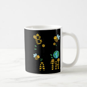 Bee kind to earth - cute bees flowers planet kids coffee mug